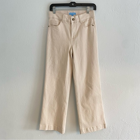 Draper James Denim - Draper‎ James Cream high waisted Wide Leg Flare Jeans
